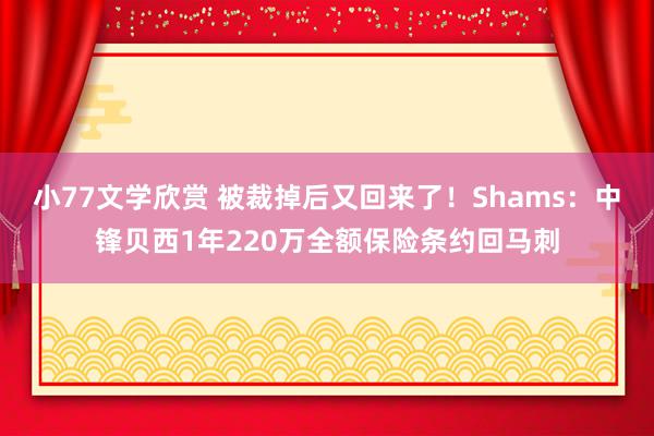 小77文学欣赏 被裁掉后又回来了！Shams：中锋贝西1年220万全额保险条约回马刺