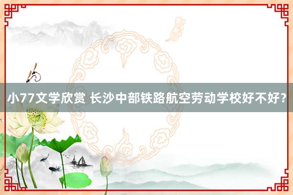 小77文学欣赏 长沙中部铁路航空劳动学校好不好？