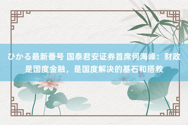 ひかる最新番号 国泰君安证券首席何海峰：财政是国度金融，是国度解决的基石和搭救