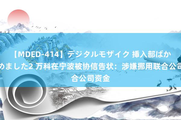 【MDED-414】デジタルモザイク 挿入部ばかり集めました2 万科在宁波被协信告状：涉嫌挪用联合公司资金