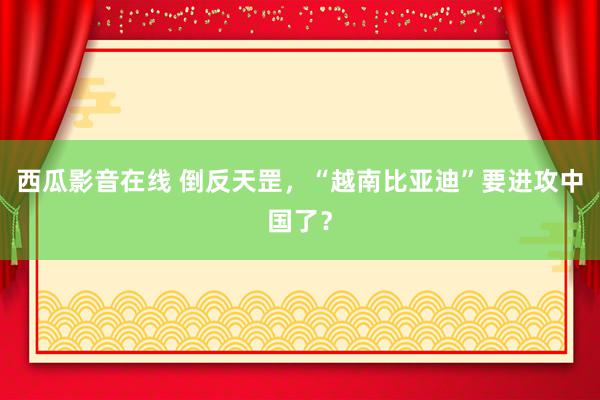 西瓜影音在线 倒反天罡，“越南比亚迪”要进攻中国了？