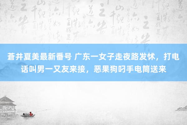 蒼井夏美最新番号 广东一女子走夜路发怵，打电话叫男一又友来接，恶果狗叼手电筒送来