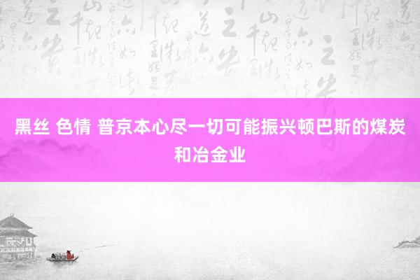 黑丝 色情 普京本心尽一切可能振兴顿巴斯的煤炭和冶金业